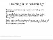 Elearning in the semantic age