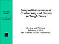 Nonprofit-Government Contracting and Grants in Tough Times PowerPoint PPT Presentation