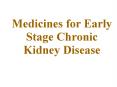 Medicines for Early Stage Chronic Kidney Disease PowerPoint PPT Presentation