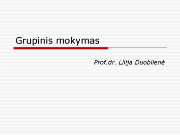 Grupinis mokymas