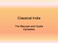 Classical India PowerPoint PPT Presentation