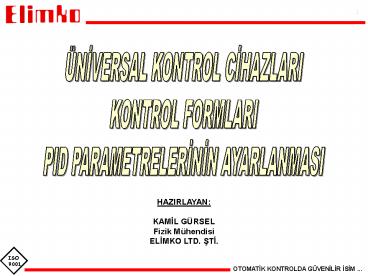 OTOMATIK KONTROLDA G