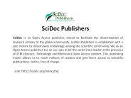 SciDoc Publishers