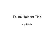 Texas Holdem Tips