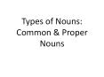 Types of Nouns:  Common PowerPoint PPT Presentation