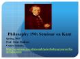 Philosophy 190: Seminar on Kant PowerPoint PPT Presentation