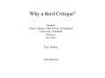Why a third Critique? PowerPoint PPT Presentation