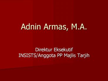 Adnin Armas, M.A.