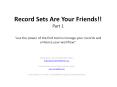 Record Sets Are Your Friends!! Part 1  PowerPoint PPT Presentation