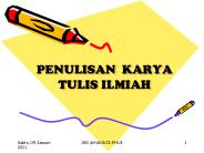 PENULISAN KARYA TULIS ILMIAH