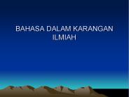 BAHASA DALAM KARANGAN ILMIAH