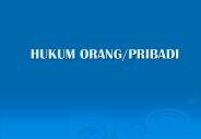 HUKUM ORANG/PRIBADI