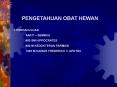 PENGETAHUAN OBAT HEWAN PowerPoint PPT Presentation