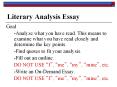 Literary Analysis Essay PowerPoint PPT Presentation