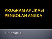 PROGRAM APLIKASI PENGOLAH ANGKA