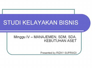 STUDI KELAYAKAN BISNIS