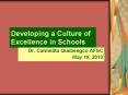 Developing a Culture of Excellence in Schools PowerPoint PPT Presentation