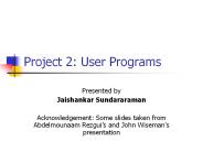 Project 2: User Programs