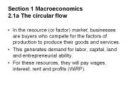 Section 1 Macroeconomics 2.1a The circular flow
