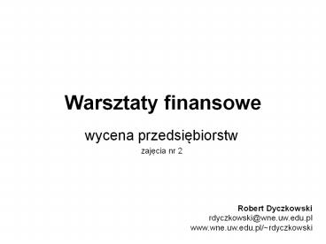 Warsztaty finansowe