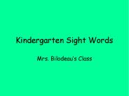 Kindergarten Sight Words