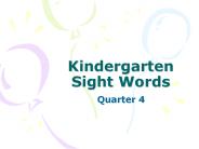 Kindergarten Sight Words