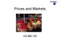 Prices and Markets PowerPoint PPT Presentation