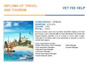 Diploma of Travel and Tourism Course Online Australia