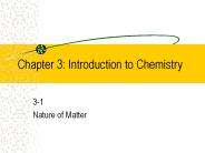 Chapter 3: Introduction to Chemistry