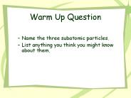Warm Up Question