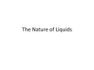 The Nature of Liquids