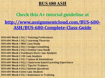 BUS 680 ASH