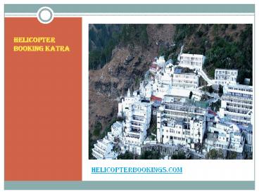 Helicopter booking Katra