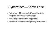 Syncretism