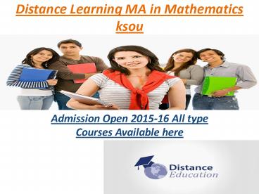 Distance Learning Courses MA in Mathematics  ksou