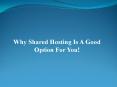 Why Shared Hosting Is A Good Option For You PowerPoint PPT Presentation