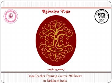 Hatha Yoga Teacher Training Course