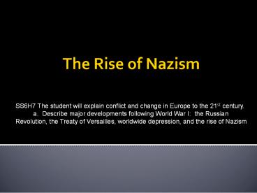 The Rise of Nazism