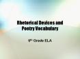 Rhetorical Devices and Poetry Vocabulary PowerPoint PPT Presentation