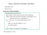 Strings and Pattern Matching Algorithms