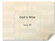God is Wise