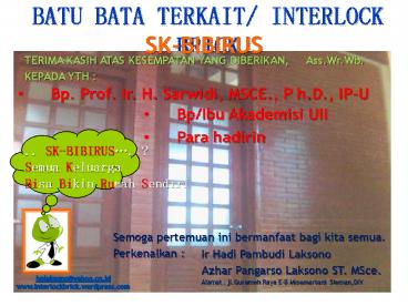 BATU BATA TERKAIT/ INTERLOCK BRICK