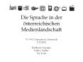 Die Sprache in der  PowerPoint PPT Presentation