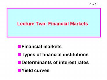 Lecture%20Two:%20Financial%20Markets
