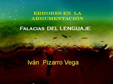 ERRORES EN la Argumentaci