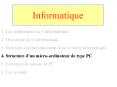 Informatique PowerPoint PPT Presentation