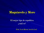 Maquiavelo y Moro