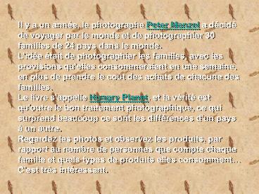 Nourriture pour la semaine