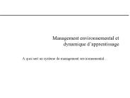Management environnemental et dynamique d