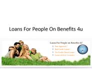 Loans For People On Benefits 4U